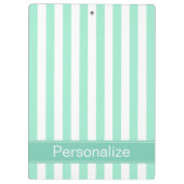 フレッシュアクアストライプパーソナライズされたズ クリップボード (裏面)