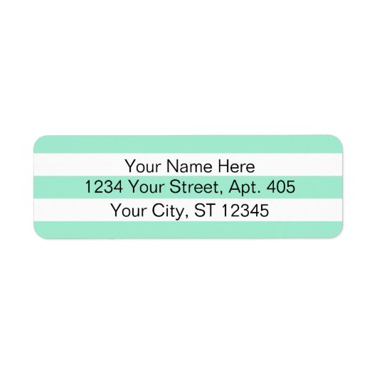 フレッシュアクアストライプパーソナライズされたズ ラベル (正面)