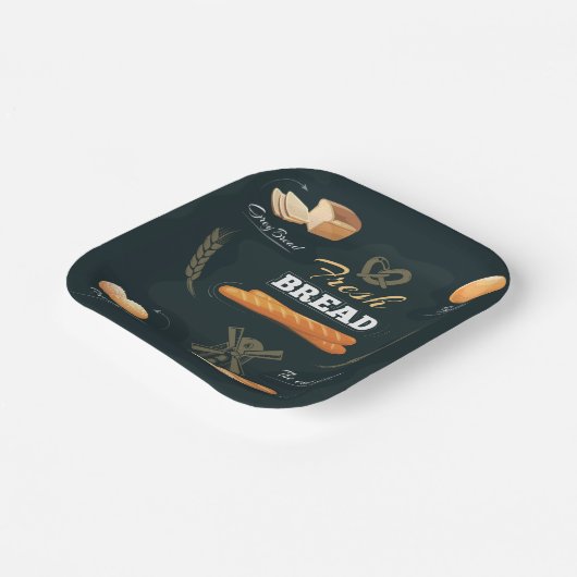 フレッシュアーティザンパンベーカリーローフバ転がグエット ペーパープレート (傾斜あり)