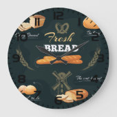 フレッシュアーティザンパンベーカリーローフバ転がグエット ラージ壁時計 (正面)