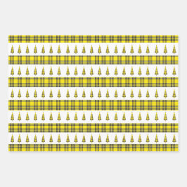 フレッシュイエロータータンチェッククリスマスツリー ラッピングペーパーシート