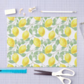 フレッシュイエローレモンとグリーンの葉デコページ 薄葉紙 (クラフト)