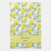 フレッシュイエローレモンとグリーン葉 キッチンタオル (縦)