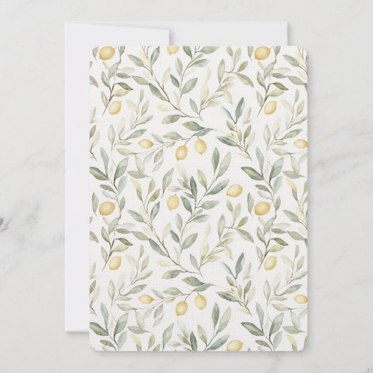 フレッシュイエローレモンブライダルシャワー 招待状 (裏面)