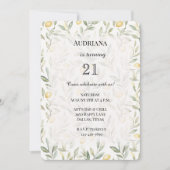 フレッシュイエローレモン誕生日 招待状 (正面)