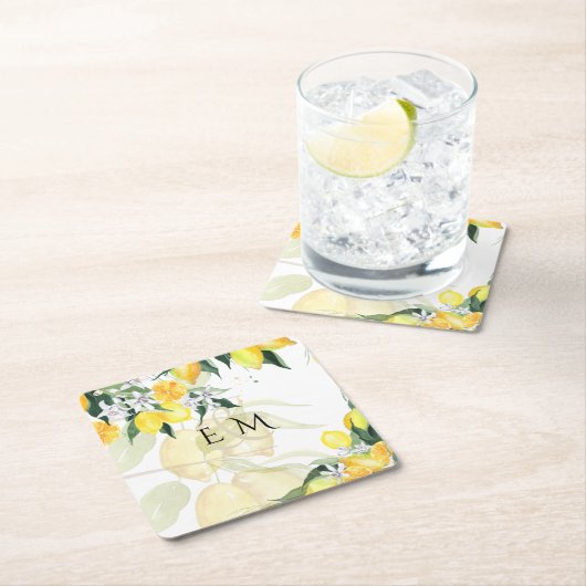 フレッシュイエローレ結婚モンズ スクエアペーパーコースター (インサイチュ)