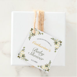 フレッシュイエロー春フローラベビーシャワー フェイバータグ