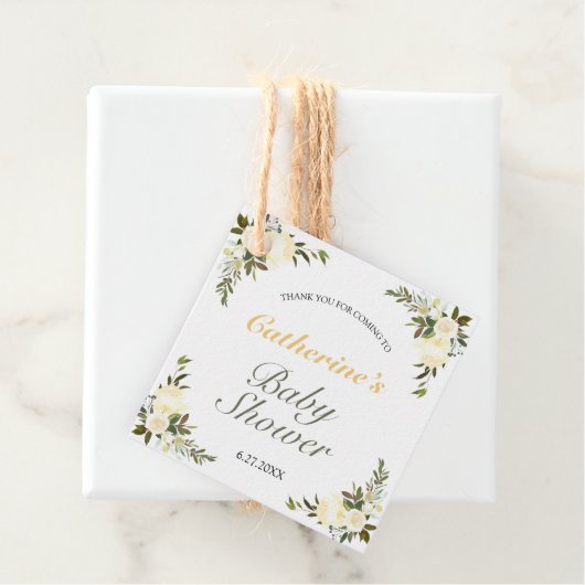 フレッシュイエロー春フローラベビーシャワー フェイバータグ (インサイチュ)