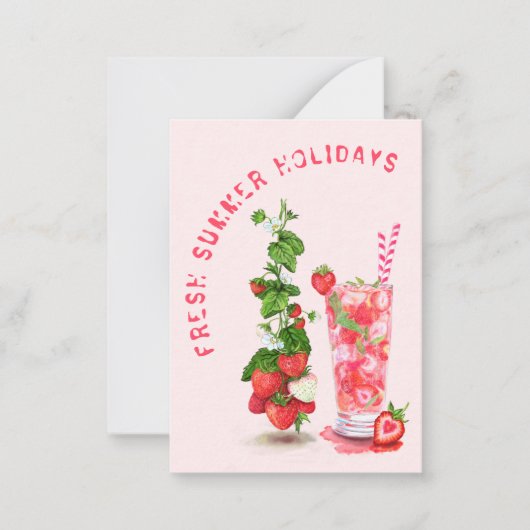 フレッシュイチゴドリンクのサマー ホリデー カード (正面)