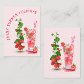 フレッシュイチゴドリンク付きサマー ホリデー カード (正面/裏面)