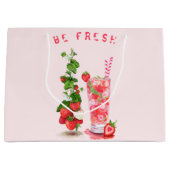 フレッシュイチゴドリンク ギフトバッグ - オーダーメイドテキスト (正面)