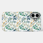 フレッシュウォーターカラーグリーンとイエローリーフパターン Case-Mate iPhoneケース (裏面 (横))