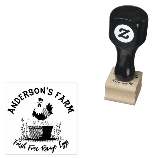 フレッシュエッグカスタムズファミリーファームヘンフローラ卵 ラバースタンプ (押印)