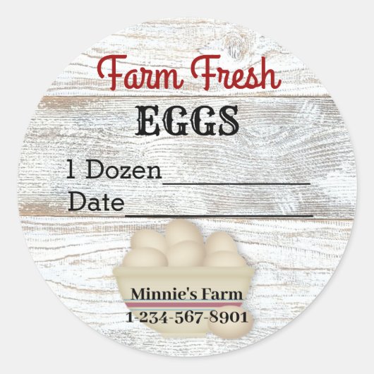 フレッシュエッグステッカー ラウンドシール (正面)
