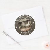 フレッシュエッグヴィンテージラベルテンプレート ラウンドシール (封筒)