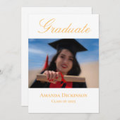 フレッシュエレガントフォトイエロー卒業 招待状 (正面/裏面)