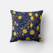 フレッシュエレガントブルーレモンつる植物 クッション (裏面)
