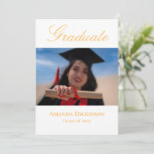 フレッシュエレガント フォト イエロー 卒業 招待状 (スタンド正面)