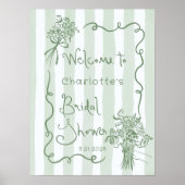 フレッシュオフお洒落ザマーケットセージ緑のブライダル ポスター (正面)