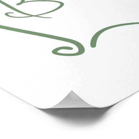 フレッシュオフお洒落ザマーケットセージ緑のブライダル ポスター (角)