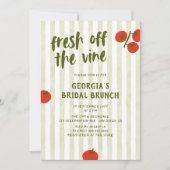 フレッシュオフつる植物トマトハンドドローブライダルシャワー 招待状 (正面)