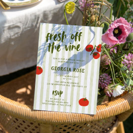 フレッシュオフつる植物トマトハンドドローブライダルシャワー 招待状