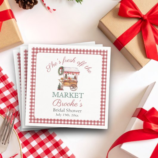 フレッシュオフザマーケットのクリスマス ブライダルシャワー スタンダードカクテルナプキン