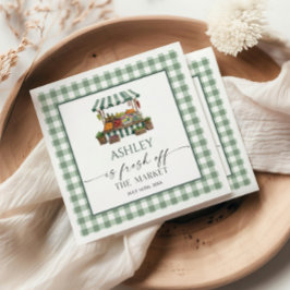 フレッシュオフザマーケットのサググリーンブライダルシャワー スタンダードカクテルナプキン