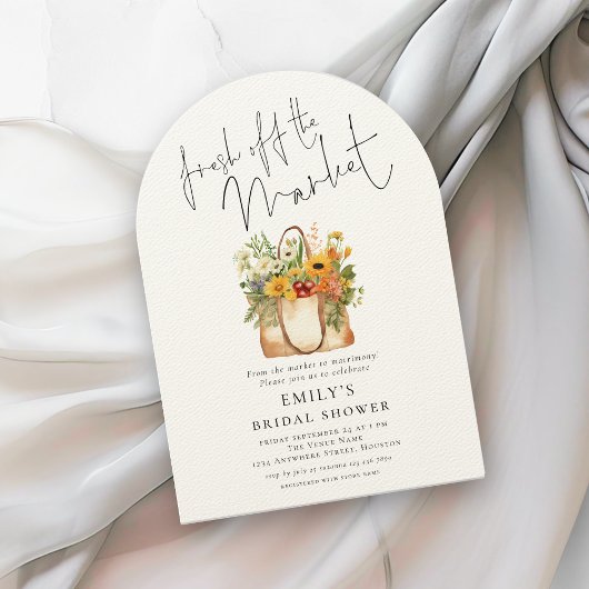 フレッシュオフザマーケットひまわりブライダルシャワーアーチ 招待状