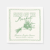 フレッシュオフザマーケットグリーンブライダルシャワー スタンダードカクテルナプキン (正面)