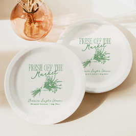 フレッシュオフザマーケットグリーンブライダルシャワー ペーパープレート