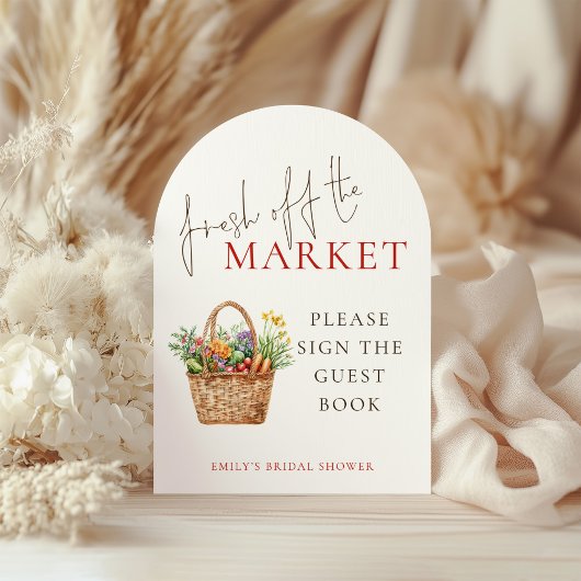 フレッシュオフザマーケットサインゲストブックブライダルシャワー 招待状