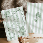 フレッシュオフザマーケットセージお洒落ブライダルシャワー 招待状