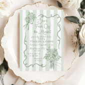 フレッシュオフザマーケットセージお洒落ブライダルシャワー 招待状