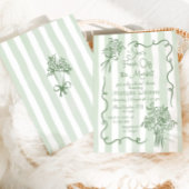 フレッシュオフザマーケットセージお洒落ブライダルシャワー 招待状