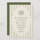 フレッシュオフザマーケットセージグリーンブライダルシャワー 招待状 (正面/裏面)