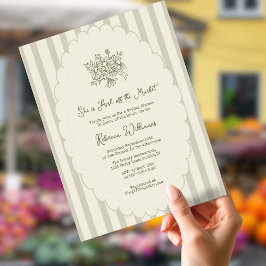 フレッシュオフザマーケットセージグリーンブライダルシャワー 招待状