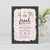 フレッシュオフザマーケットピンクジンガムブライダルシャワー 招待状 (スタンド正面)