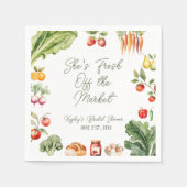 フレッシュオフザマーケットファーマーズマーケットブライダルシャワー スタンダードカクテルナプキン (正面)