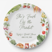 フレッシュオフザマーケットファーマーズマーケットブライダルシャワー ペーパープレート (正面)