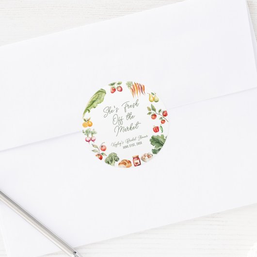 フレッシュオフザマーケットファーマーズマーケットブライダルシャワー ラウンドシール