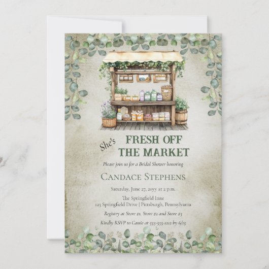 フレッシュオフザマーケットファームスタンドブライダルシャワー 招待状 (正面)
