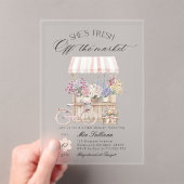 フレッシュオフザマーケットフラワーカートブライダルシャワー アクリル招待状 (インサイチュ (ポータブル))