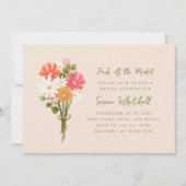 フレッシュオフザマーケットフラワーブーケブライダルシャワー 招待状 (正面)