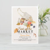 フレッシュオフザマーケットフランスのバッグ秋ブライダルシャワー 招待状 (スタンド正面)