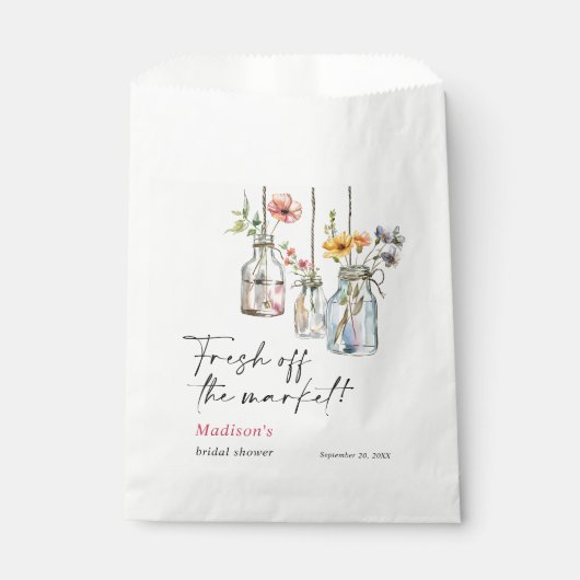 フレッシュオフザマーケットフローラジャーブライダルシャワー フェイバーバッグ (正面)