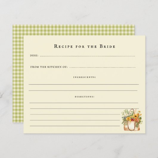 フレッシュオフザマーケットブライダルシャワーレシピカード (正面/裏面)