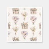 フレッシュオフザマーケットブーケブライダルシャワー スタンダードカクテルナプキン (正面)