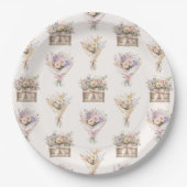 フレッシュオフザマーケットブーケブライダルシャワー ペーパープレート (正面)