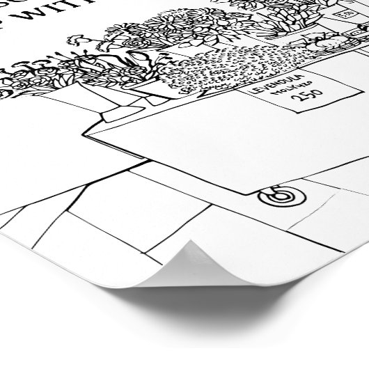 フレッシュオフザマーケットミモザバーブライダルシャワー標識 ポスター (角)